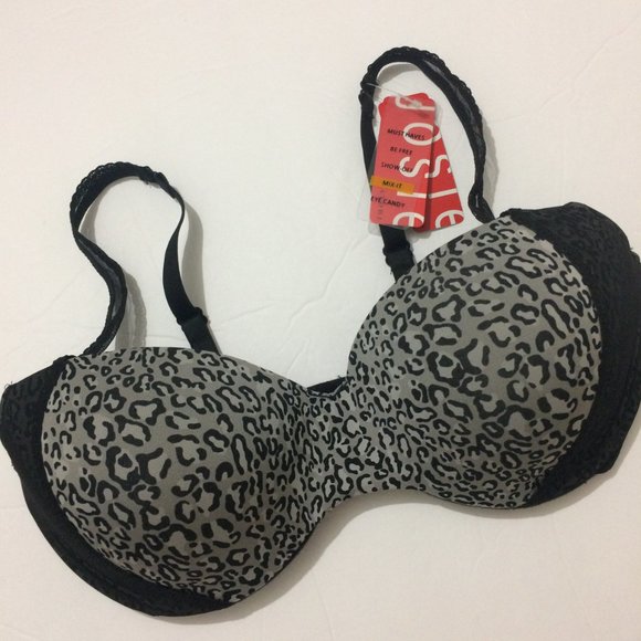 Josie Natori 34D Bra Kitten Print Black NWT - Picture 5 of 12